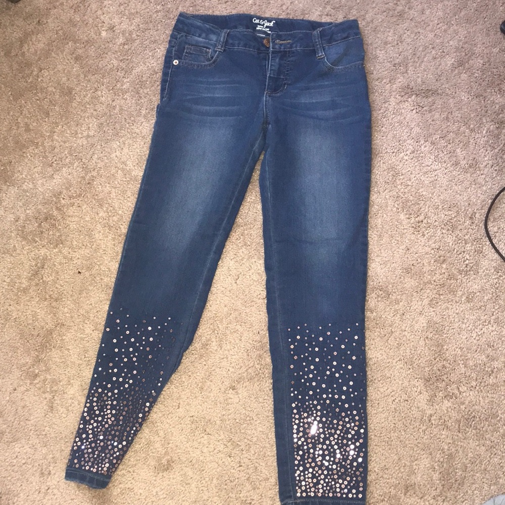 skinny jeans w/ glitter